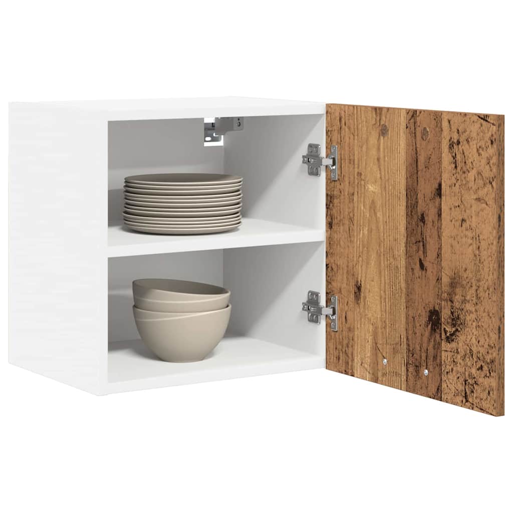 Hängeschrank mit Tür 2 pcs Altes Holz und Weiß 40 x 31 x 40 cm