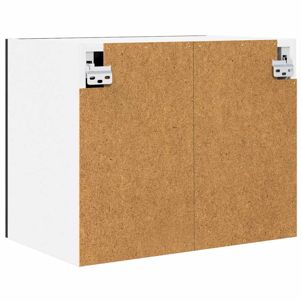 Hängeschrank mit Tür Schwarze Eiche und Weiß 50 x 31 x 40 cm