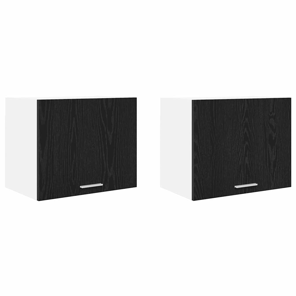 Hängeschrank 2 pcs Schwarze Eiche und Weiß 50 x 31 x 40 cm