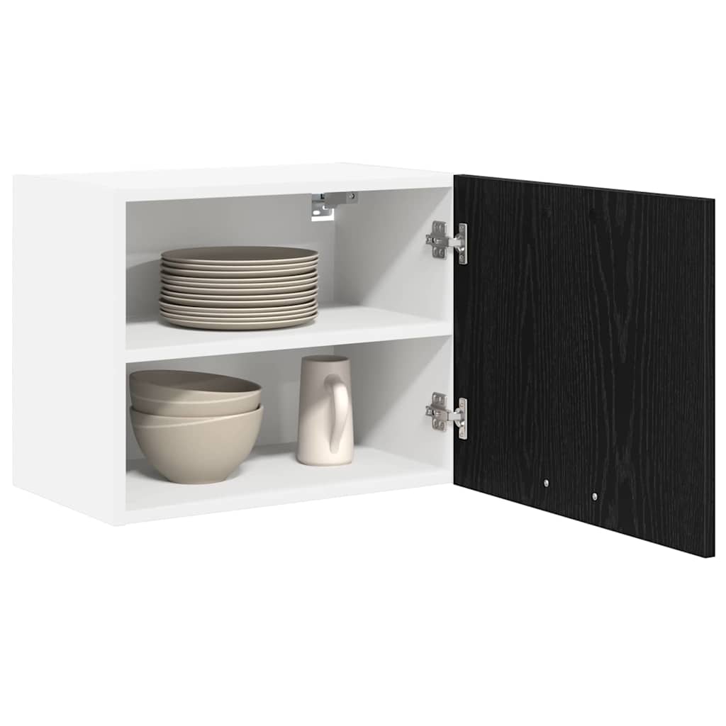 Hängeschrank 2 pcs Schwarze Eiche und Weiß 50 x 31 x 40 cm