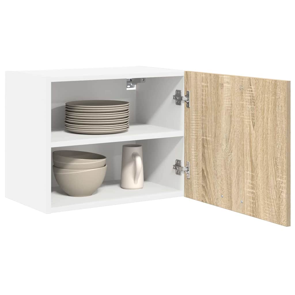 Hängeschrank 2 pcs Sonoma-Eiche und Weiß 50 x 31 x 40 cm