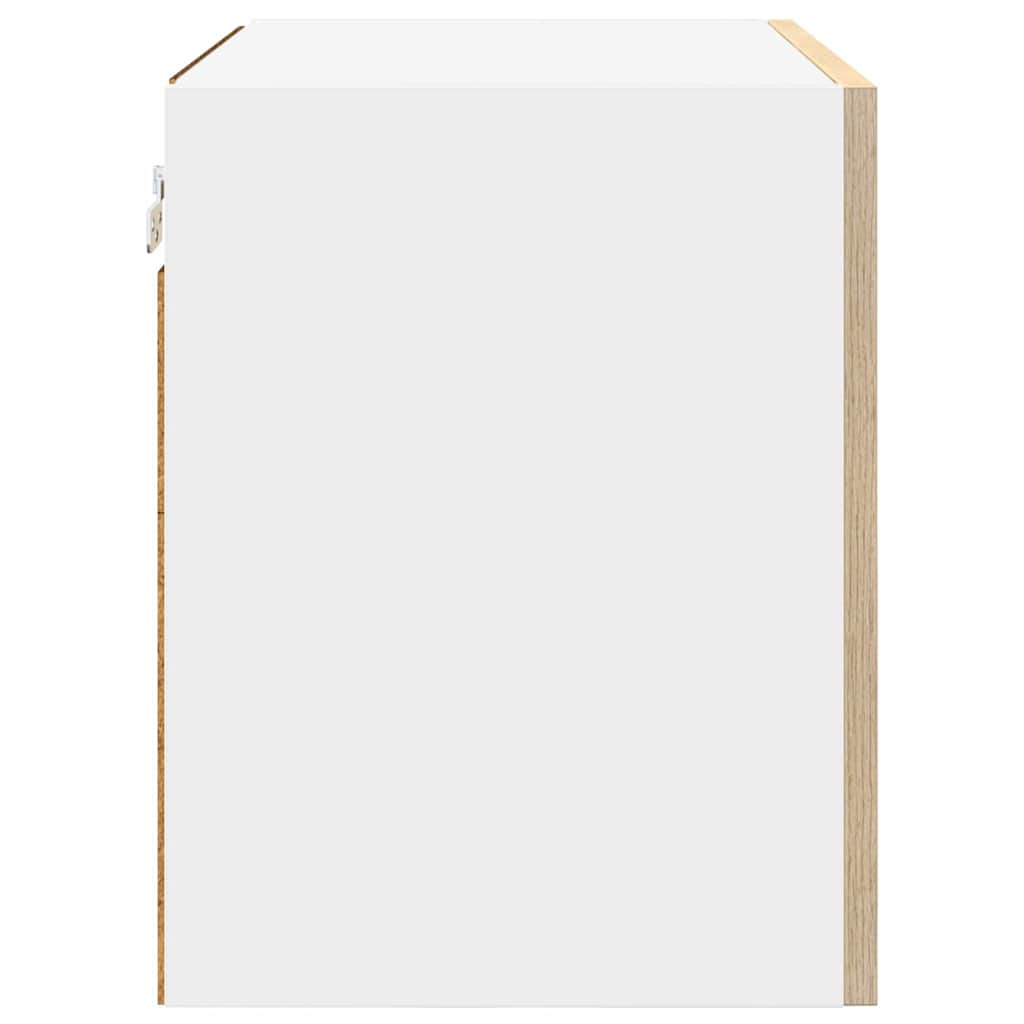 Hängeschrank 2 pcs Sonoma-Eiche und Weiß 50 x 31 x 40 cm