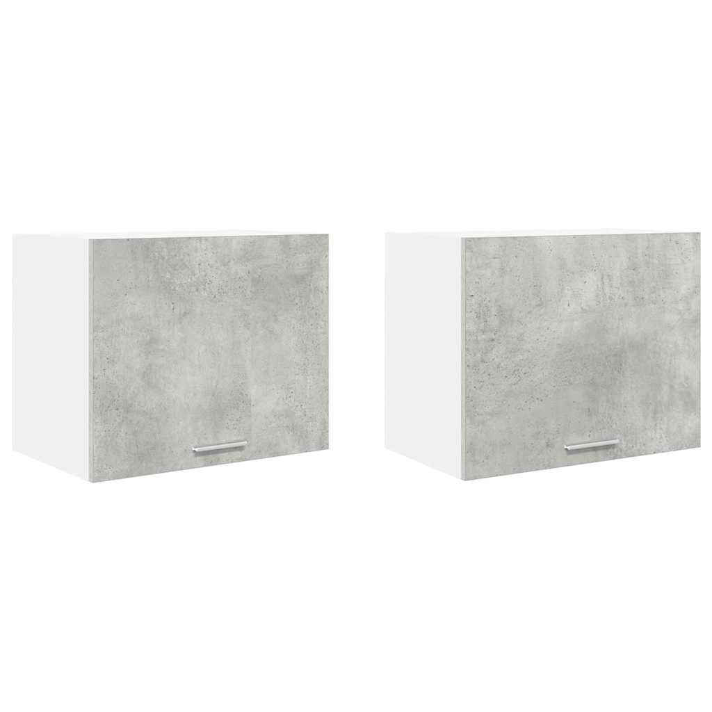 Hängeschrank mit Tür 2 pcs Betongrau und Weiß 50 x 31 x 40 cm