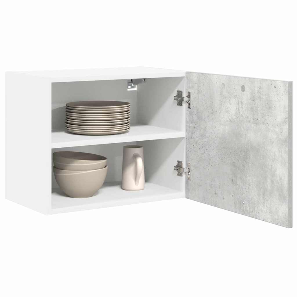 Hängeschrank mit Tür 2 pcs Betongrau und Weiß 50 x 31 x 40 cm