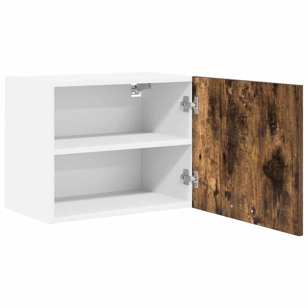 Hängeschrank mit Tür Geräucherte Eiche und Weiß 50 x 31 x 40 cm