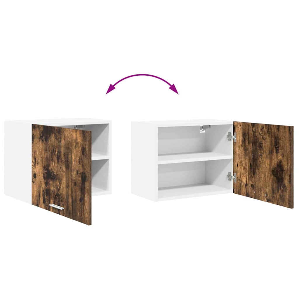 Hängeschrank mit Tür Geräucherte Eiche und Weiß 50 x 31 x 40 cm