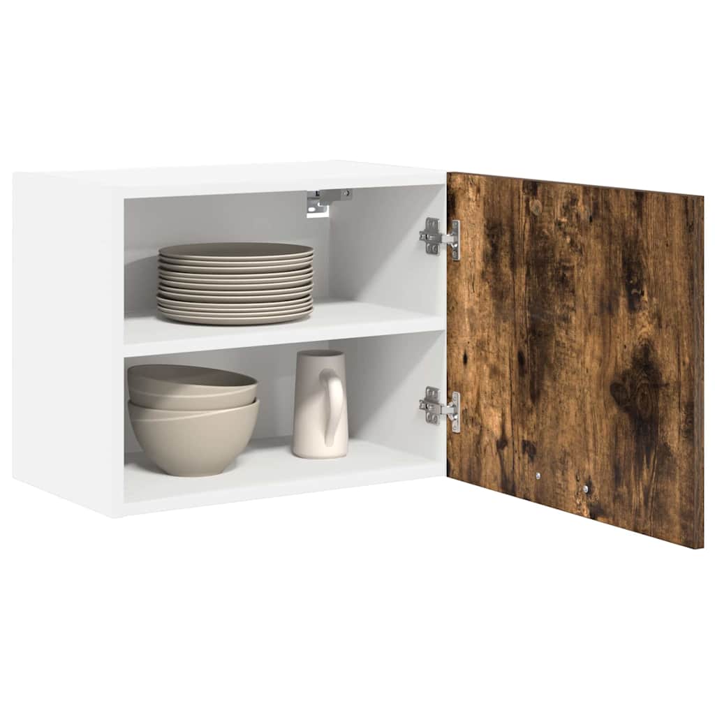 Hängeschrank mit Tür Geräucherte Eiche und Weiß 50 x 31 x 40 cm