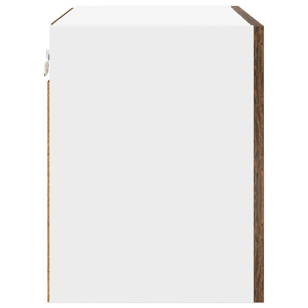 Hängeschrank mit Tür Geräucherte Eiche und Weiß 50 x 31 x 40 cm