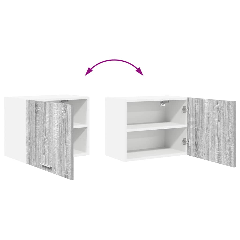 Hängeschrank Grau Sonoma und Weiß 50 x 31 x 40 cm Holzwerkstoff