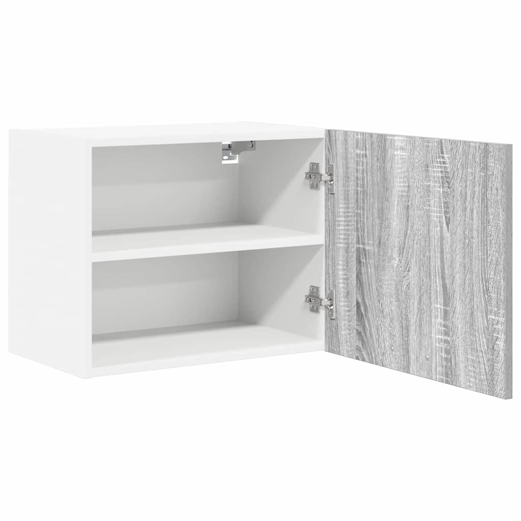Hängeschrank mit Tür 2 pcs Grau Sonoma und Weiß 50 x 31 x 40 cm
