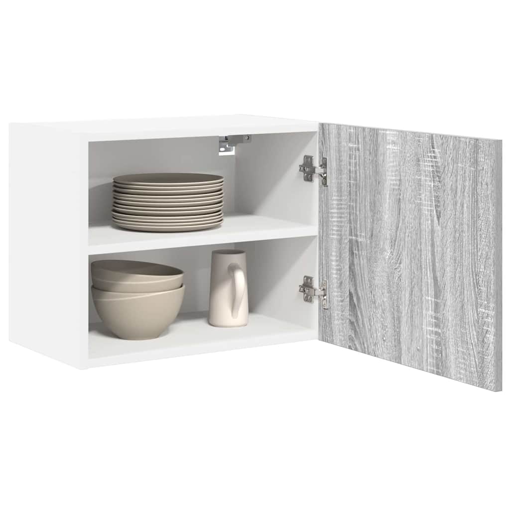 Hängeschrank mit Tür 2 pcs Grau Sonoma und Weiß 50 x 31 x 40 cm
