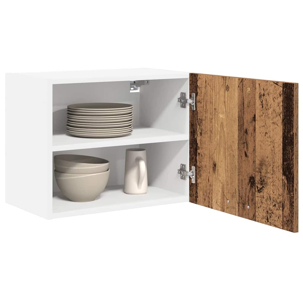 Hängeschrank mit Tür 2 pcs Altes Holz und Weiß 50 x 31 x 40 cm