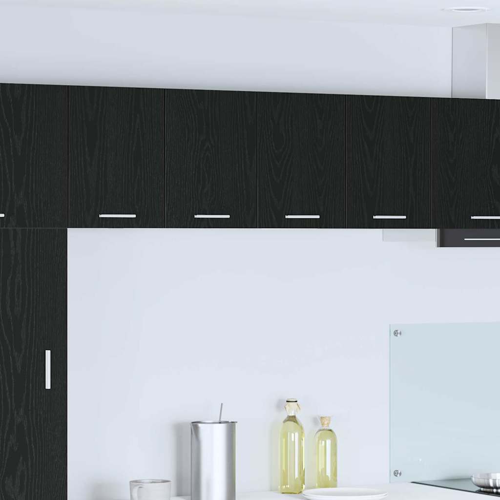Hängeschrank mit Tür Schwarze Eiche und Weiß 60 x 31 x 40 cm