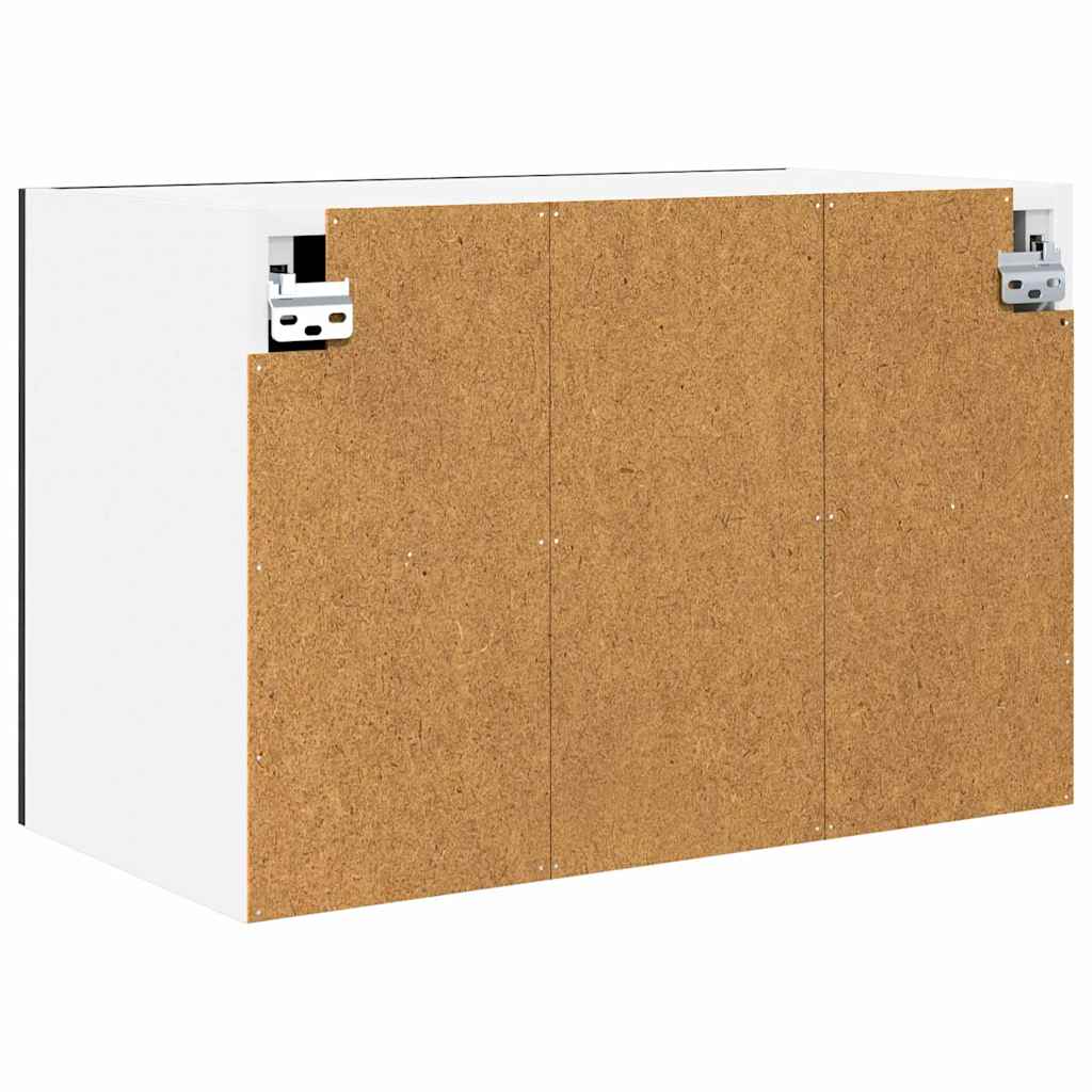 Hängeschrank mit Tür Schwarze Eiche und Weiß 60 x 31 x 40 cm