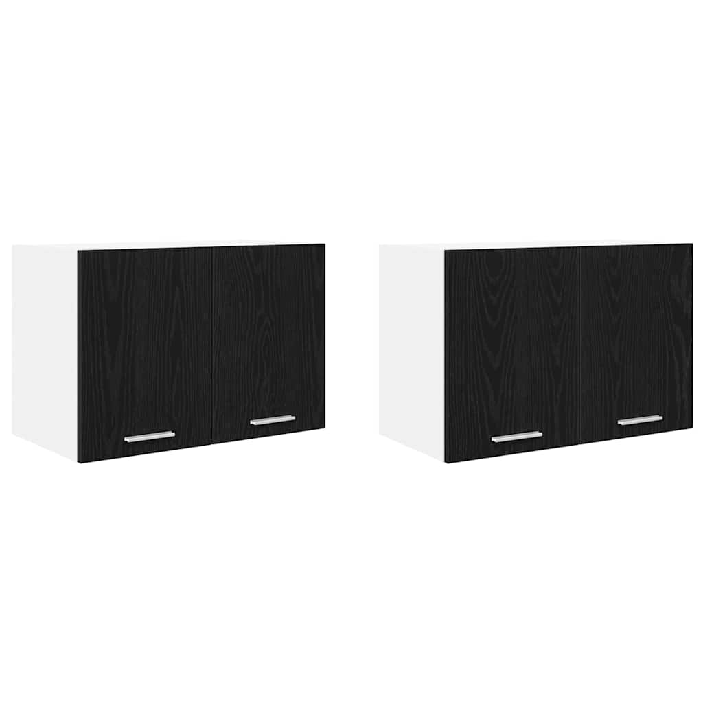 Hängeschrank 2 pcs Schwarze Eiche und Weiß 60 x 31 x 40 cm