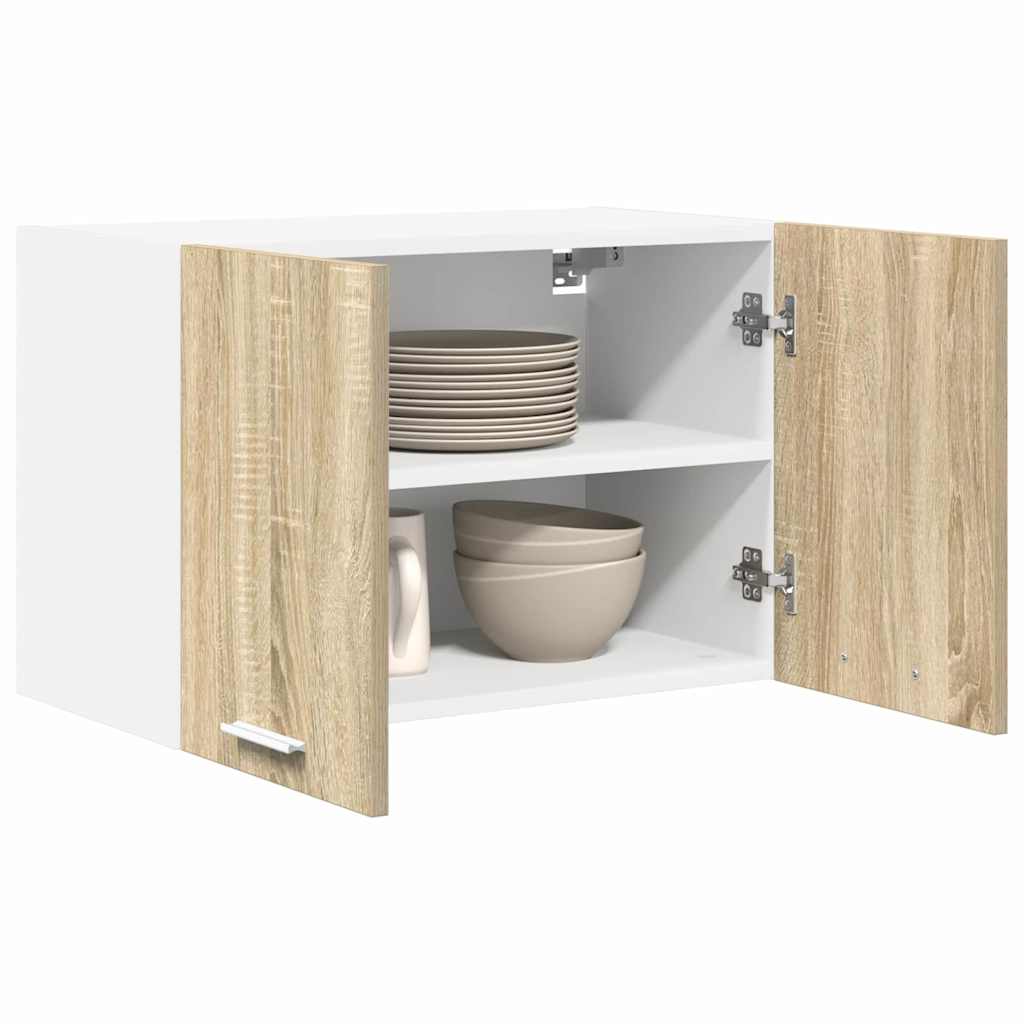 Hängeschrank 2 pcs Sonoma-Eiche und Weiß 60 x 31 x 40 cm