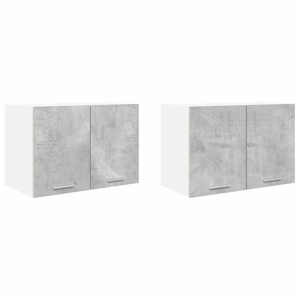 Hängeschrank mit Tür 2 pcs Betongrau und Weiß 60 x 31 x 40 cm