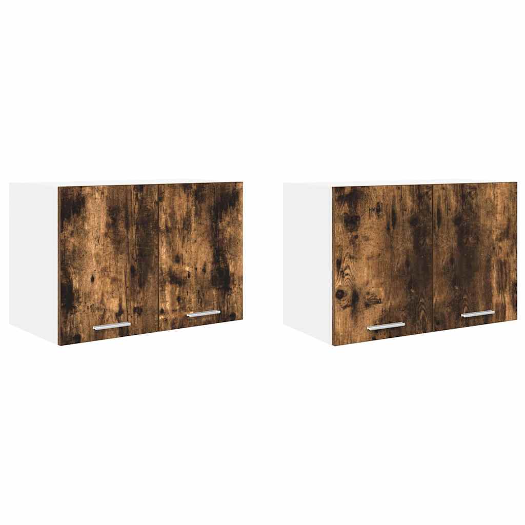 Hängeschrank 2 pcs Geräucherte Eiche und Weiß 60 x 31 x 40 cm