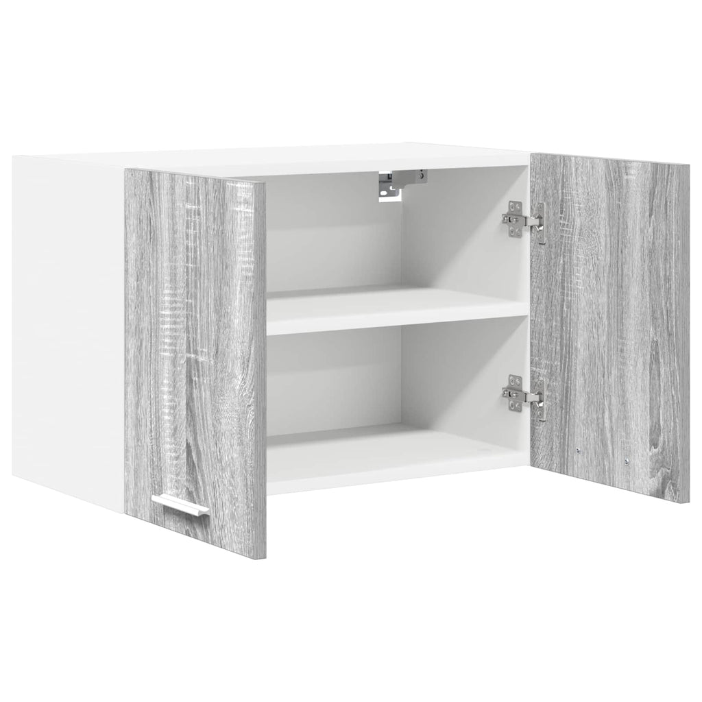 Hängeschrank mit Tür 2 pcs Grau Sonoma und Weiß 60 x 31 x 40 cm