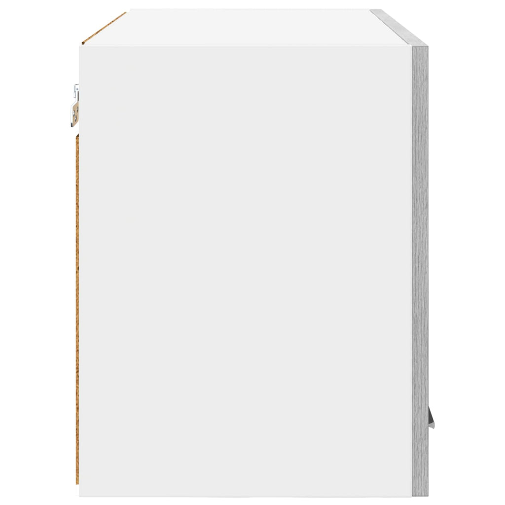 Hängeschrank mit Tür 2 pcs Grau Sonoma und Weiß 60 x 31 x 40 cm