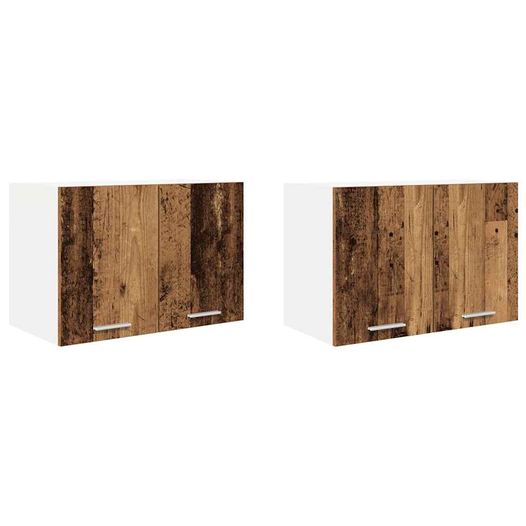 Hängeschrank mit Tür 2 pcs Altes Holz und Weiß 60 x 31 x 40 cm