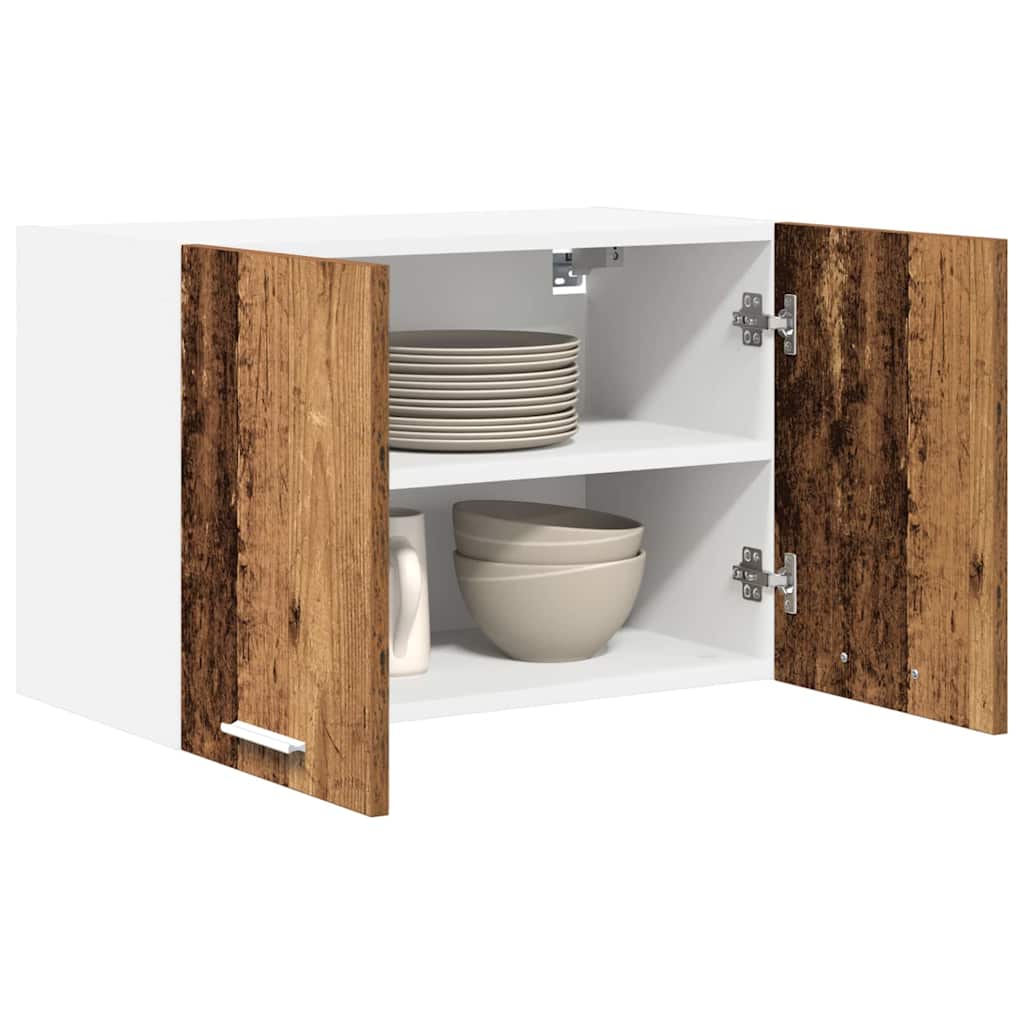 Hängeschrank mit Tür 2 pcs Altes Holz und Weiß 60 x 31 x 40 cm