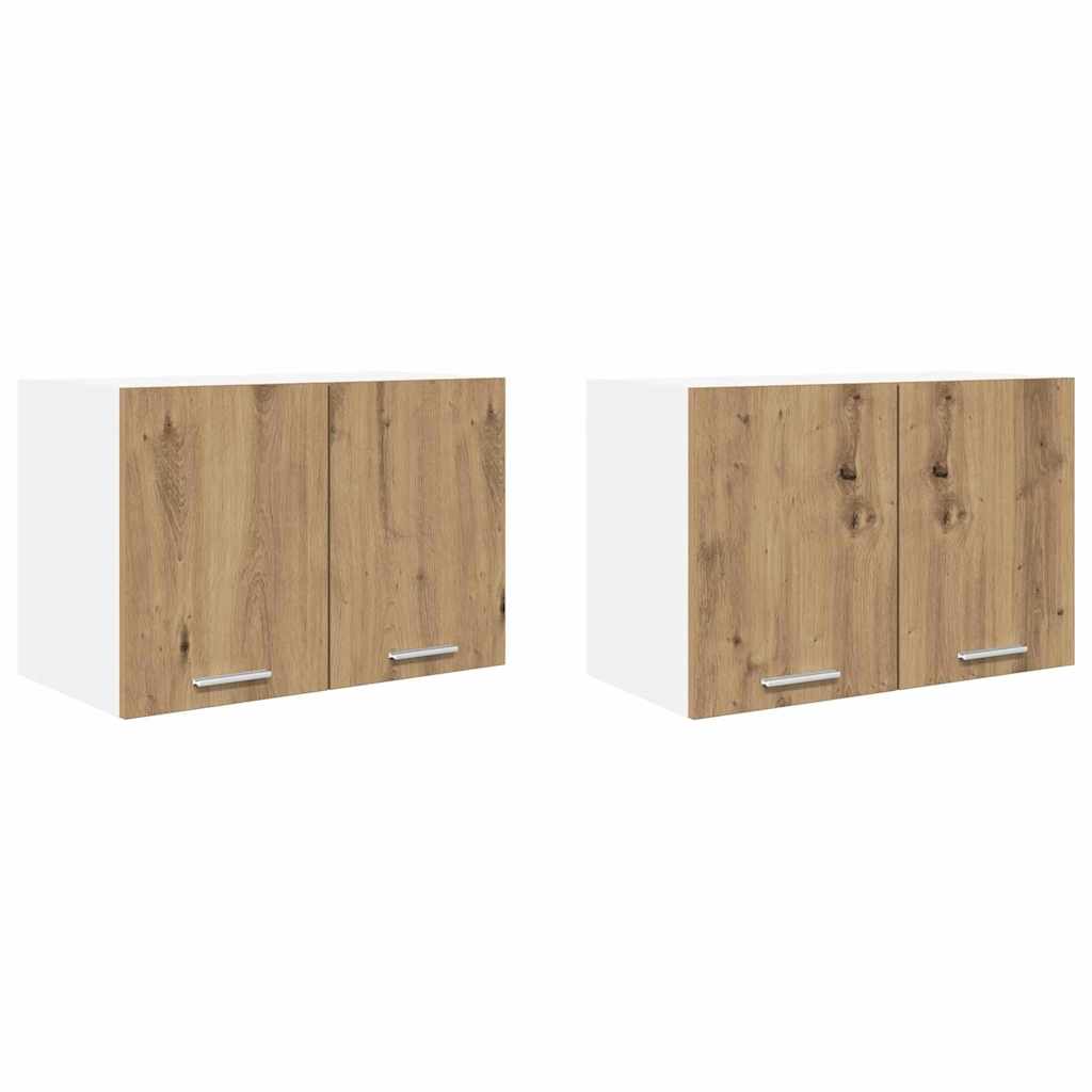 Hängeschrank 2 pcs Artisan-Eiche und Weiß 60 x 31 x 40 cm