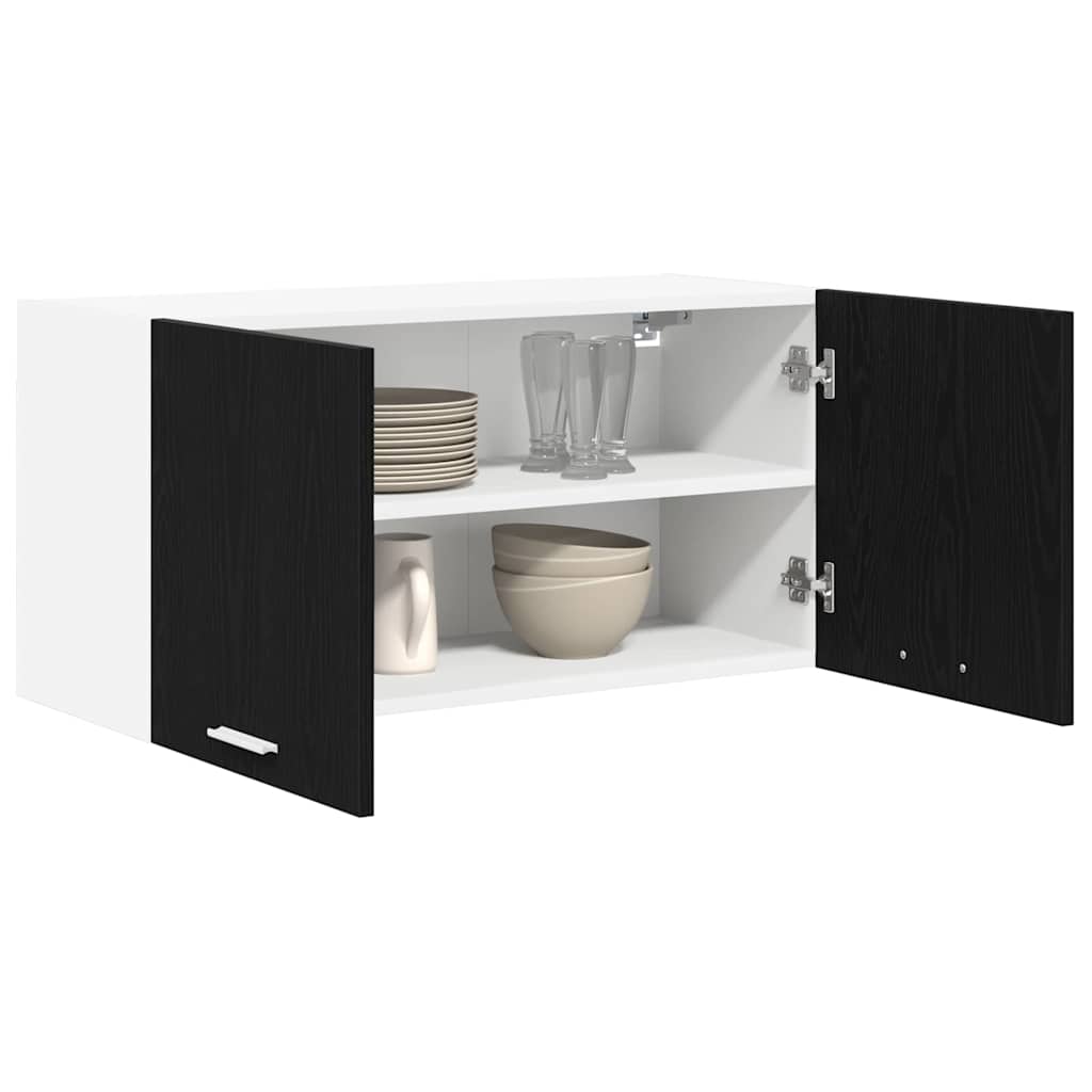 Hängeschrank Schwarz Eichen-Optik 80 x 31 x 40 cm Holzwerkstoff