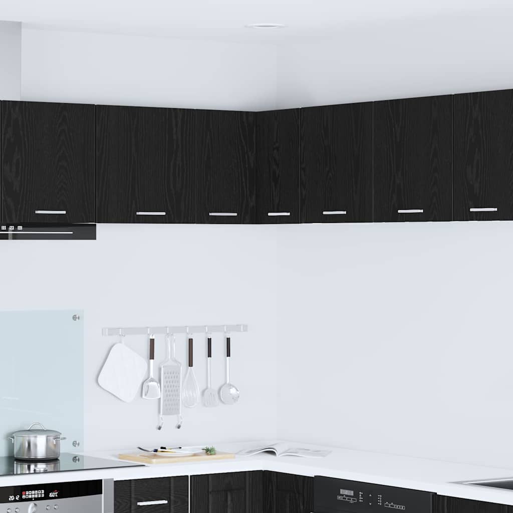 Hängeschrank Schwarze Eiche und Weiß 57 x 57 x 40 cm