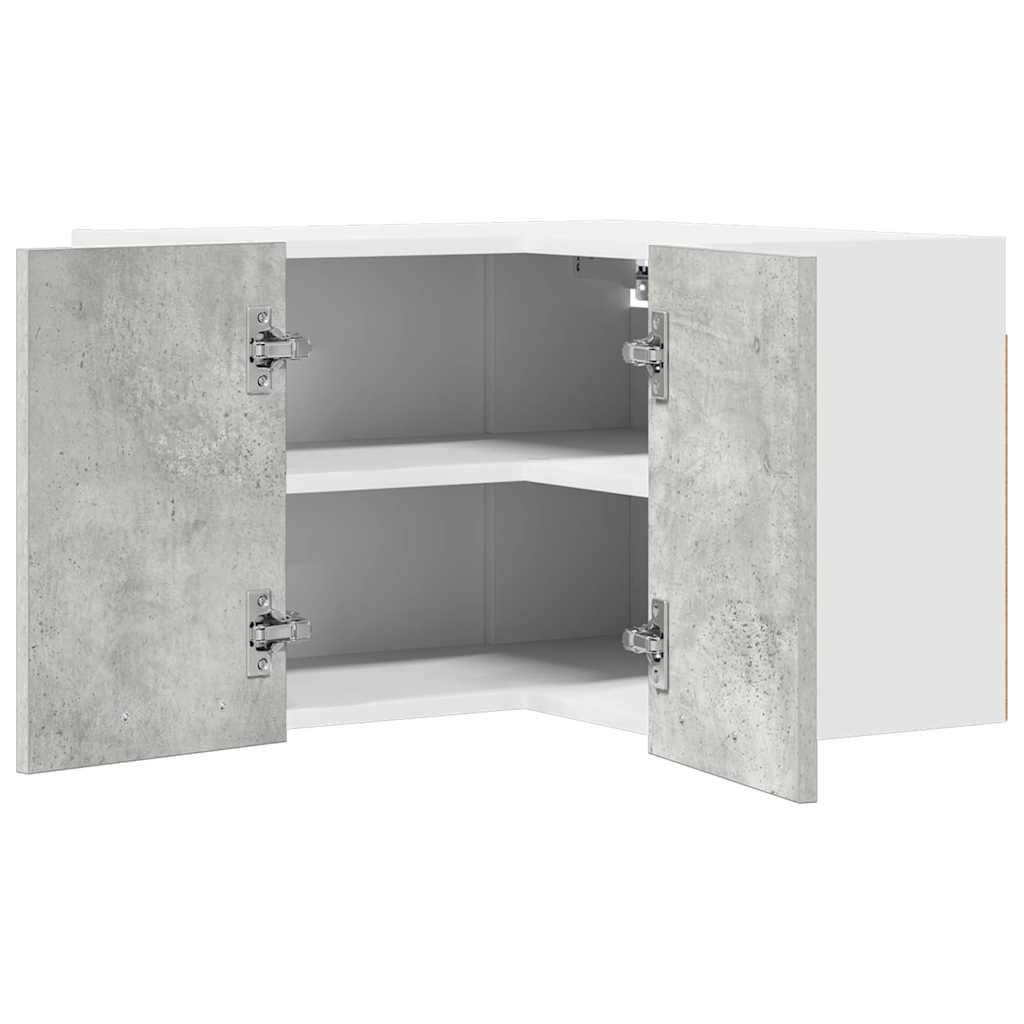 Hängeschrank Betongrau und Weiß 57 x 57 x 40 cm Holzwerkstoff