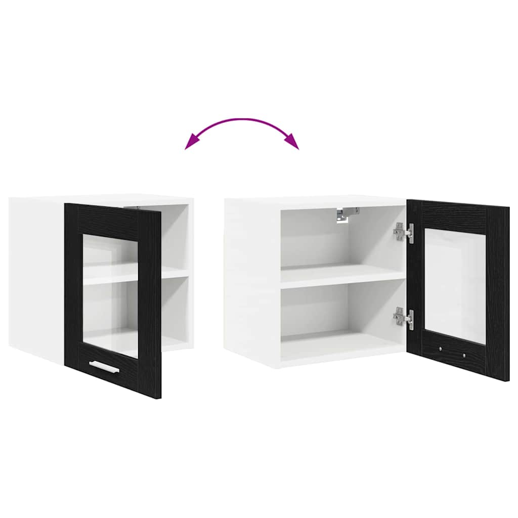 Hängeschrank Schwarz Eichen-Optik 40 x 31 x 40 cm Holzwerkstoff