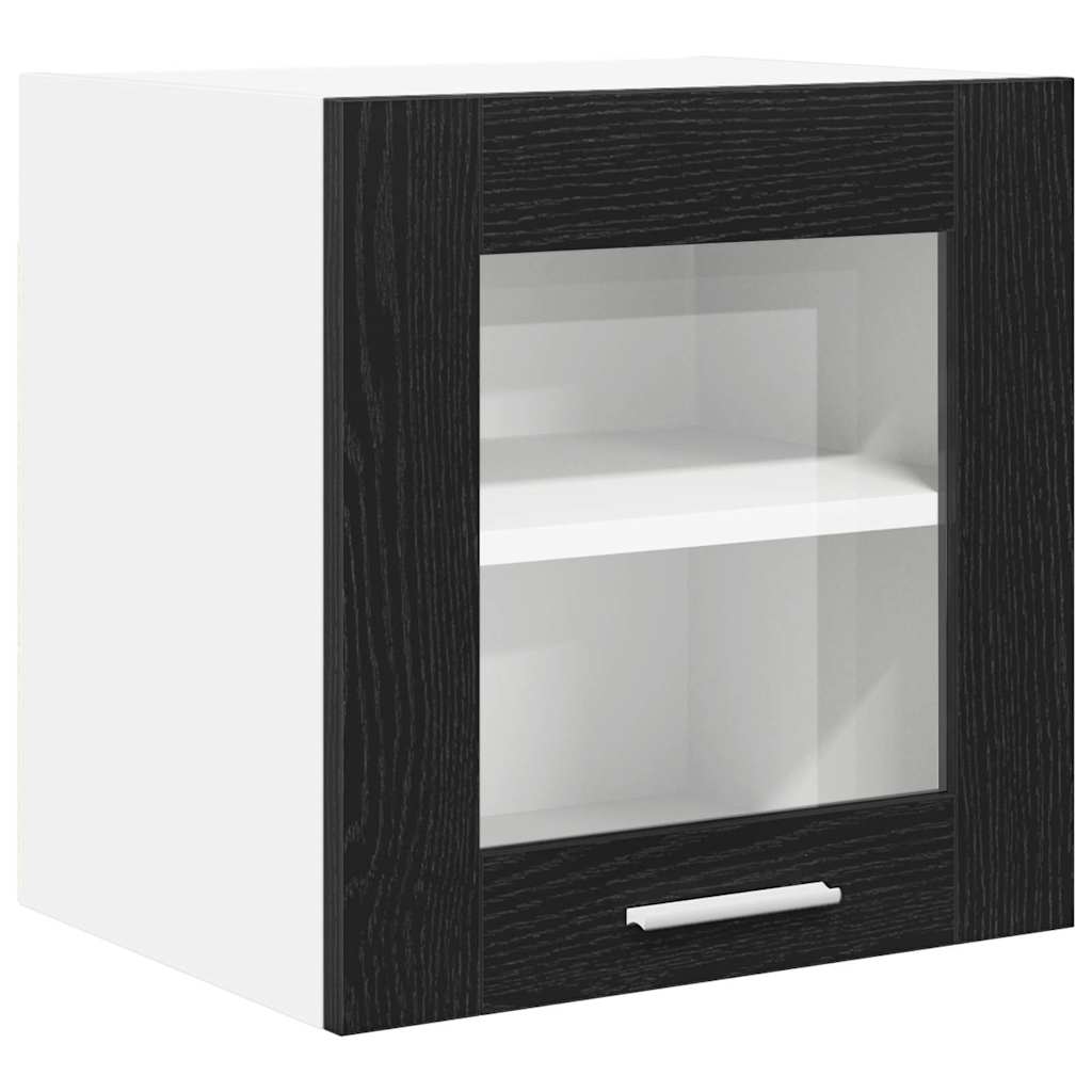 Hängeschrank mit Tür 2 pcs Schwarz Eichen-Optik 40 x 31 x 40 cm