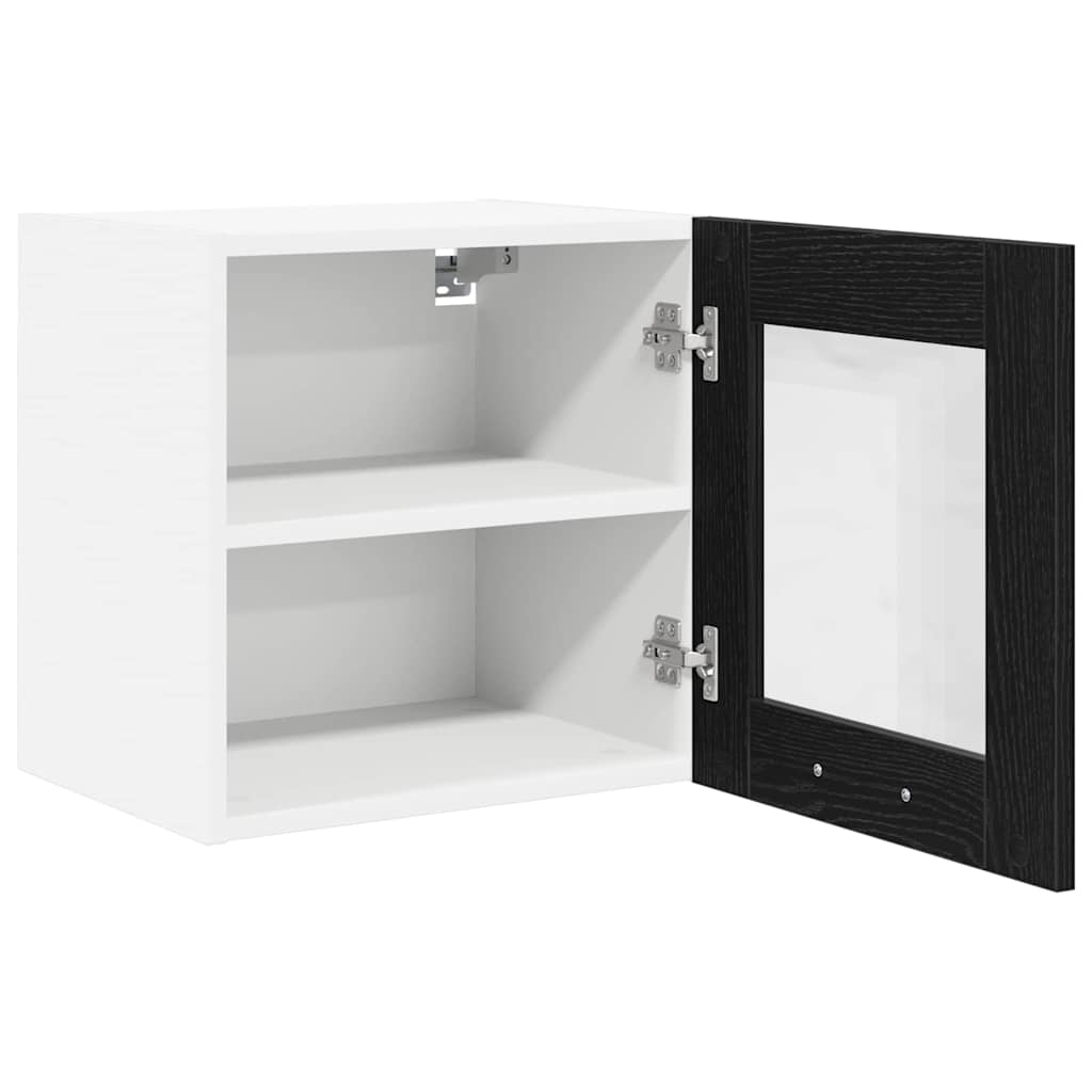 Hängeschrank mit Tür 2 pcs Schwarz Eichen-Optik 40 x 31 x 40 cm