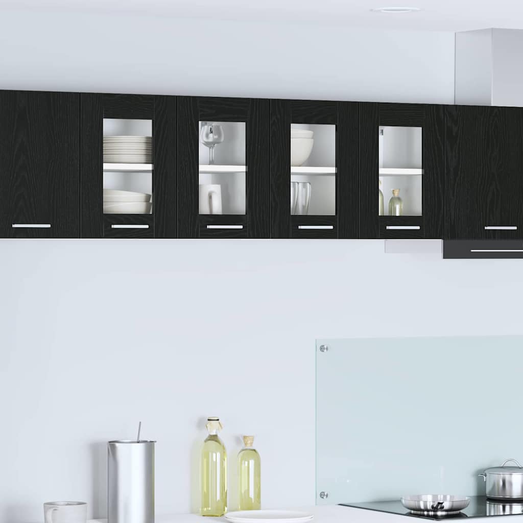 Hängeschrank Schwarz Eichen-Optik 60 x 31 x 40 cm Holzwerkstoff