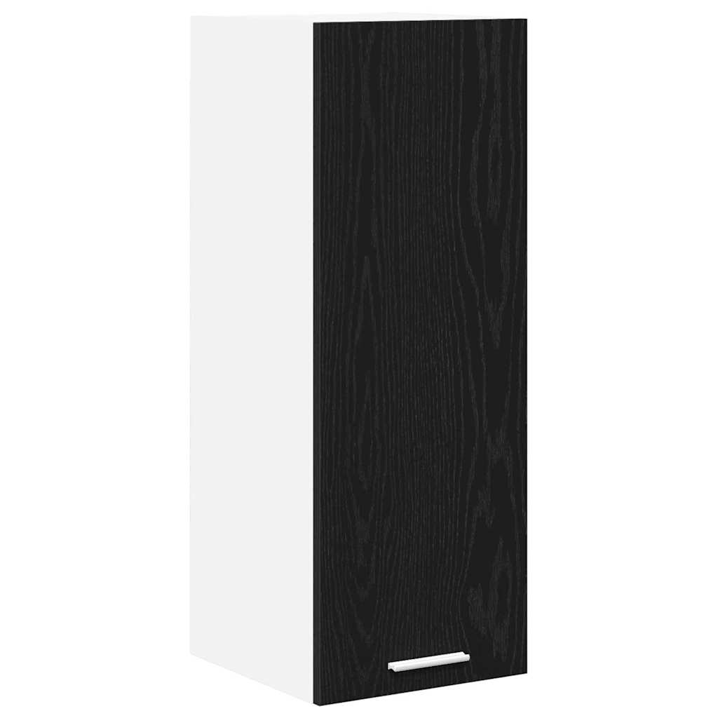 Hängeschrank mit Tür Schwarze Eiche und Weiß 30 x 31 x 80 cm