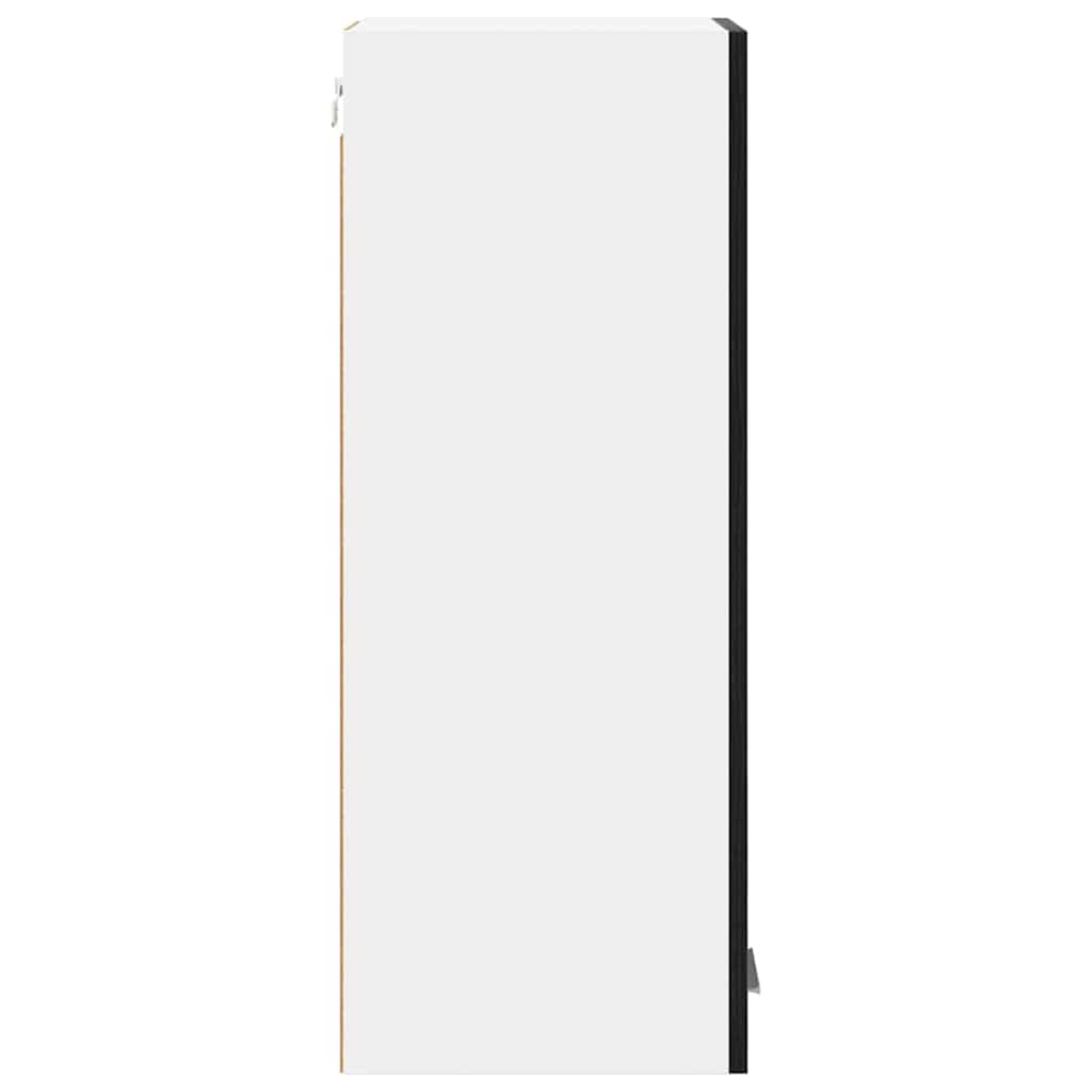 Hängeschrank mit Tür Schwarze Eiche und Weiß 30 x 31 x 80 cm