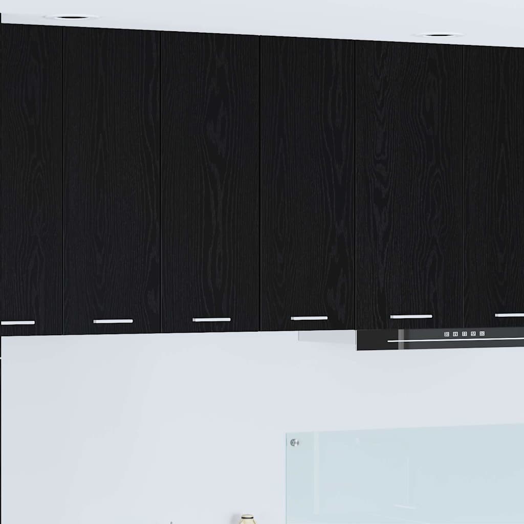 Hängeschrank 2 pcs Schwarze Eiche und Weiß 30 x 31 x 80 cm