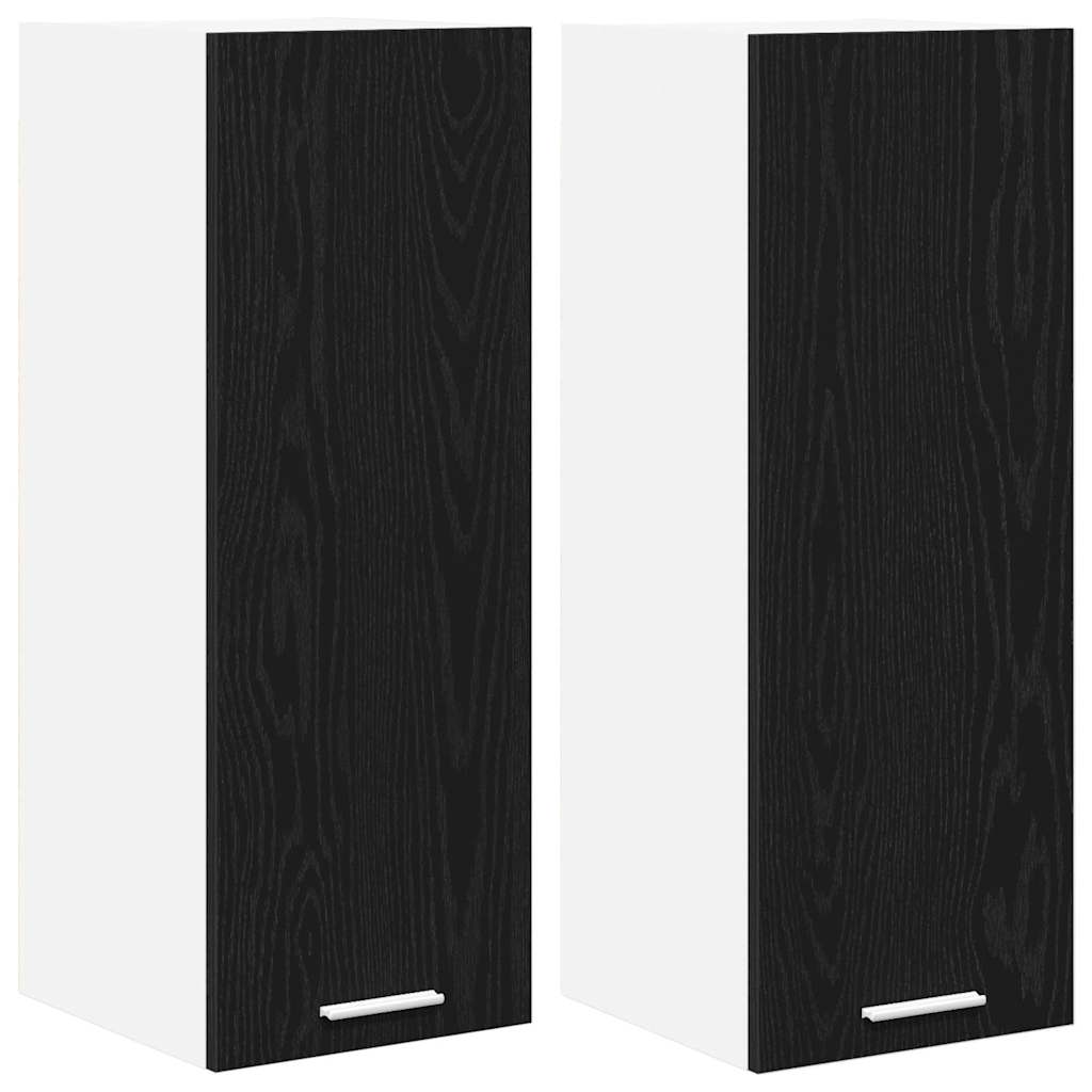 Hängeschrank 2 pcs Schwarze Eiche und Weiß 30 x 31 x 80 cm