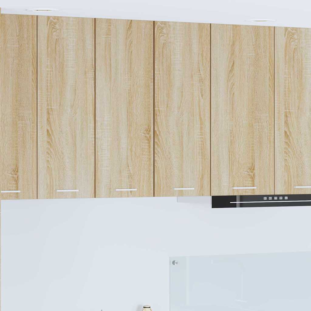 Hängeschrank 2 pcs Sonoma-Eiche und Weiß 30 x 31 x 80 cm