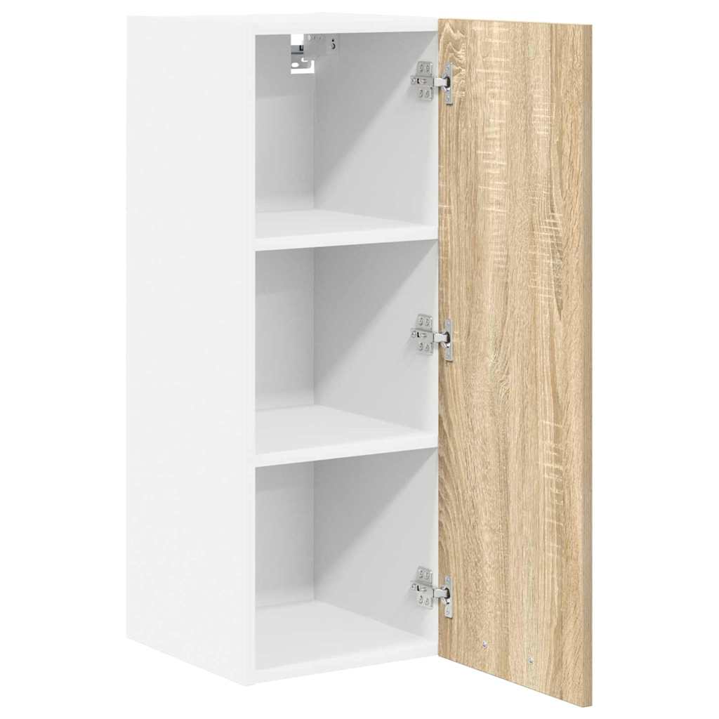 Hängeschrank 2 pcs Sonoma-Eiche und Weiß 30 x 31 x 80 cm
