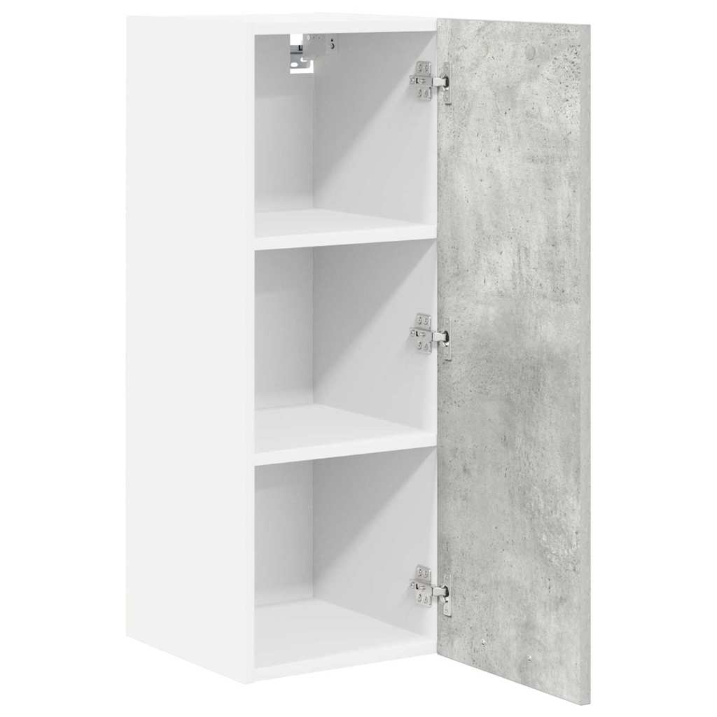 Hängeschrank mit Tür 2 pcs Betongrau und Weiß 30 x 31 x 80 cm