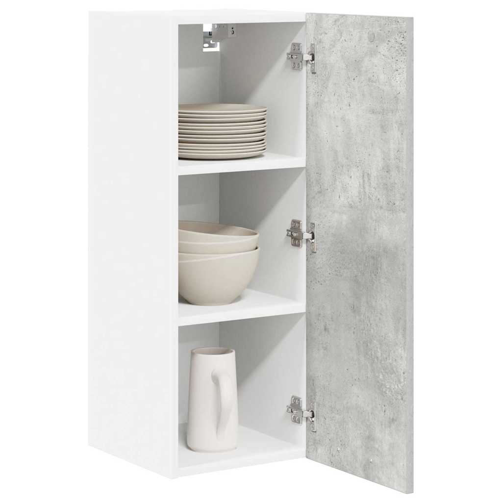 Hängeschrank mit Tür 2 pcs Betongrau und Weiß 30 x 31 x 80 cm