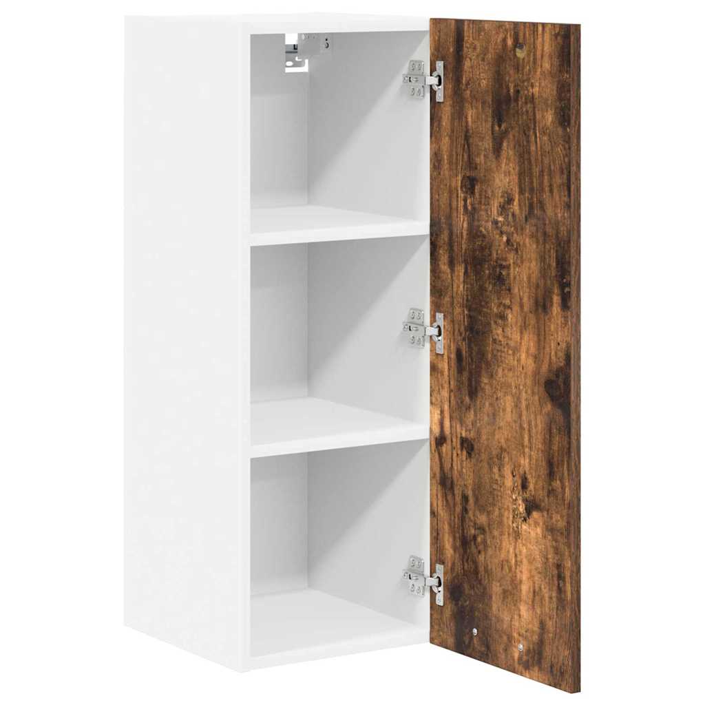 Hängeschrank mit Tür Geräucherte Eiche und Weiß 30 x 31 x 80 cm