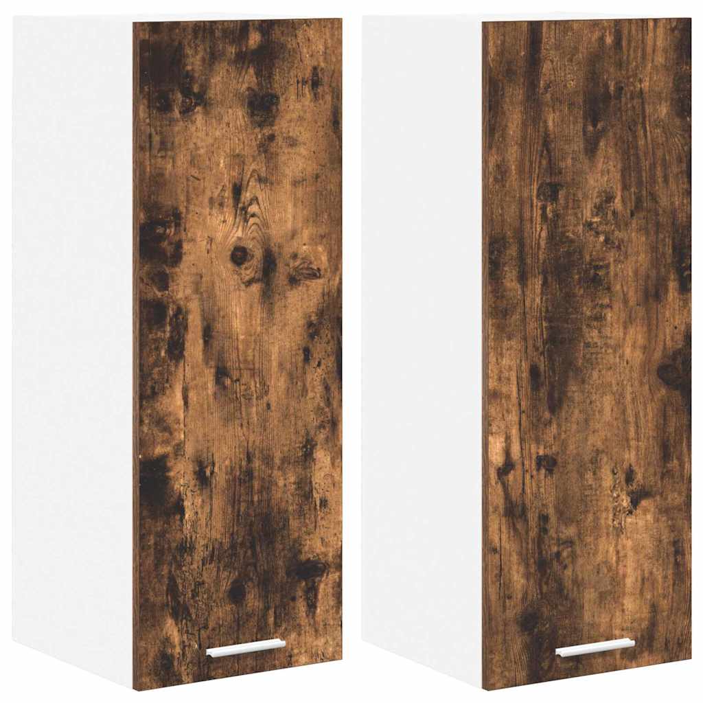Hängeschrank mit Speicher Riga 2 pcs Geräucherte Eiche und Weiß