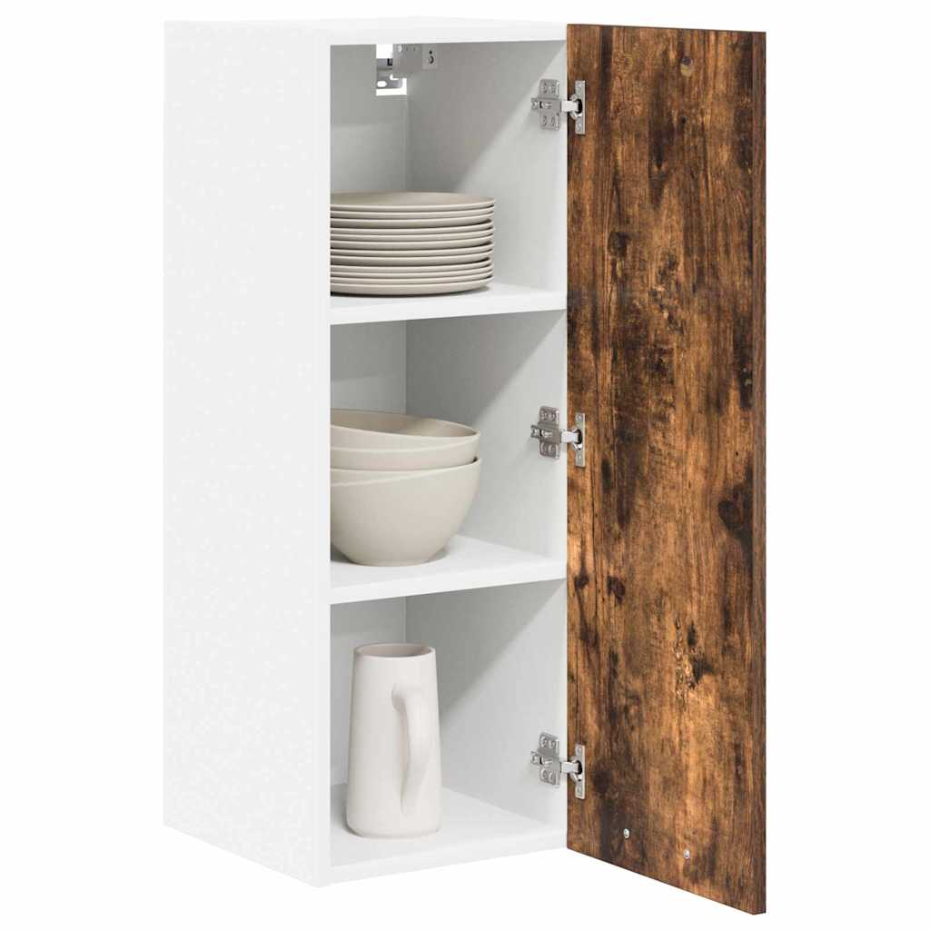 Hängeschrank mit Speicher Riga 2 pcs Geräucherte Eiche und Weiß