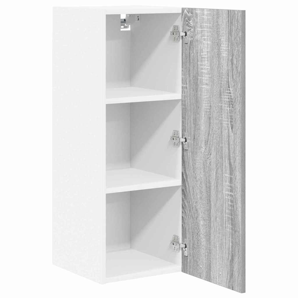Hängeschrank Grau Sonoma und Weiß 30 x 31 x 80 cm Holzwerkstoff