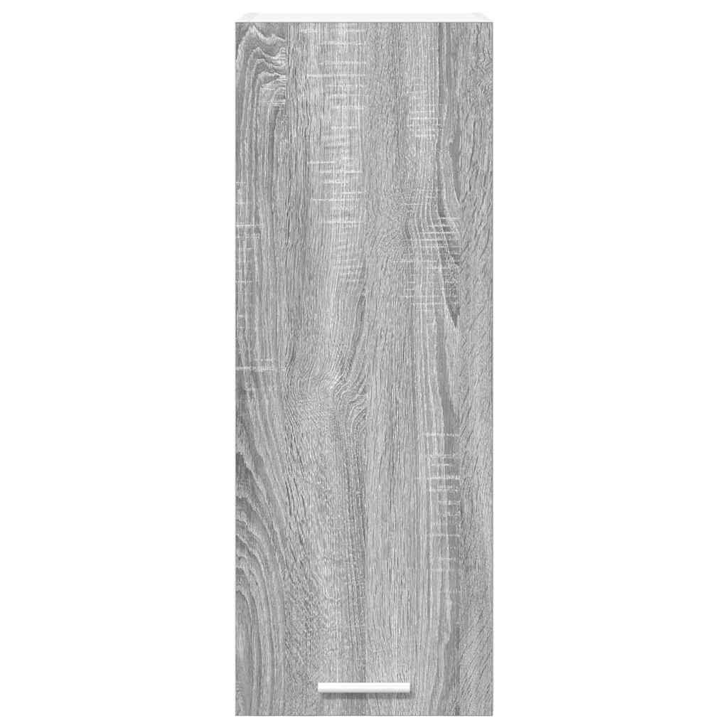 Hängeschrank mit Tür 2 pcs Grau Sonoma und Weiß 30 x 31 x 80 cm