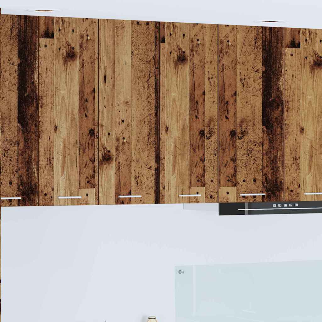 Hängeschrank mit Tür 2 pcs Altes Holz und Weiß 30 x 31 x 80 cm