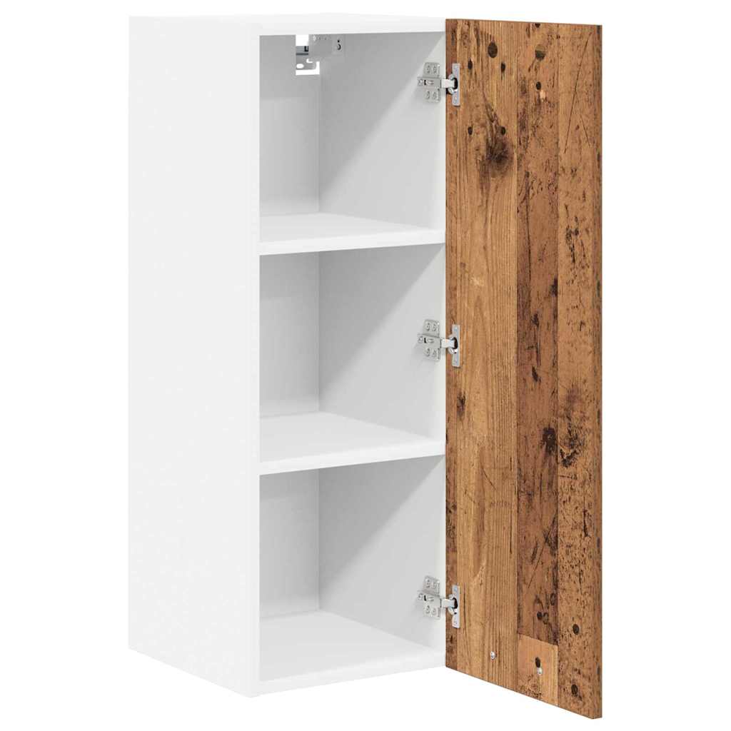 Hängeschrank mit Tür 2 pcs Altes Holz und Weiß 30 x 31 x 80 cm