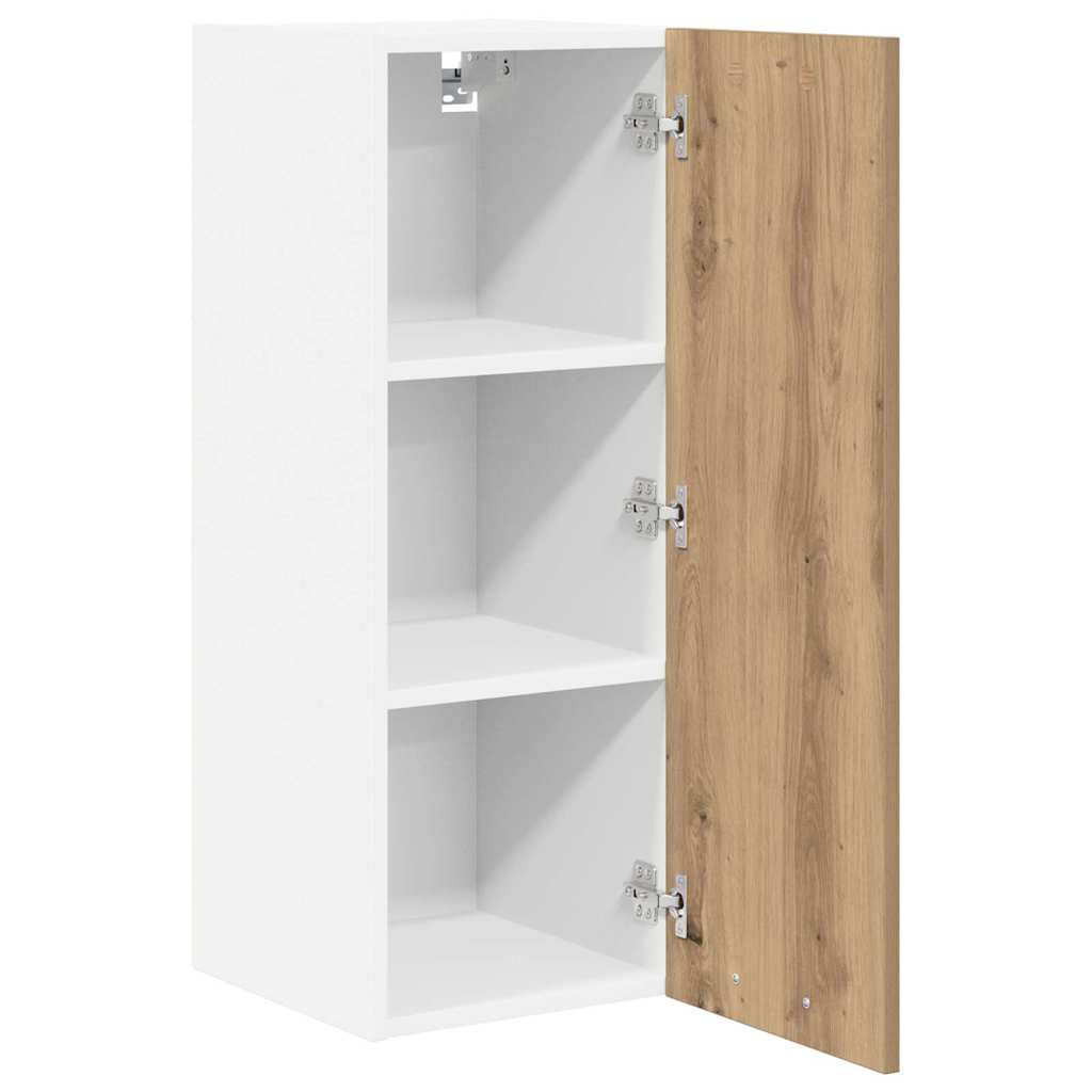 Hängeschrank mit Tür Artisan-Eiche und Weiß 30 x 31 x 80 cm